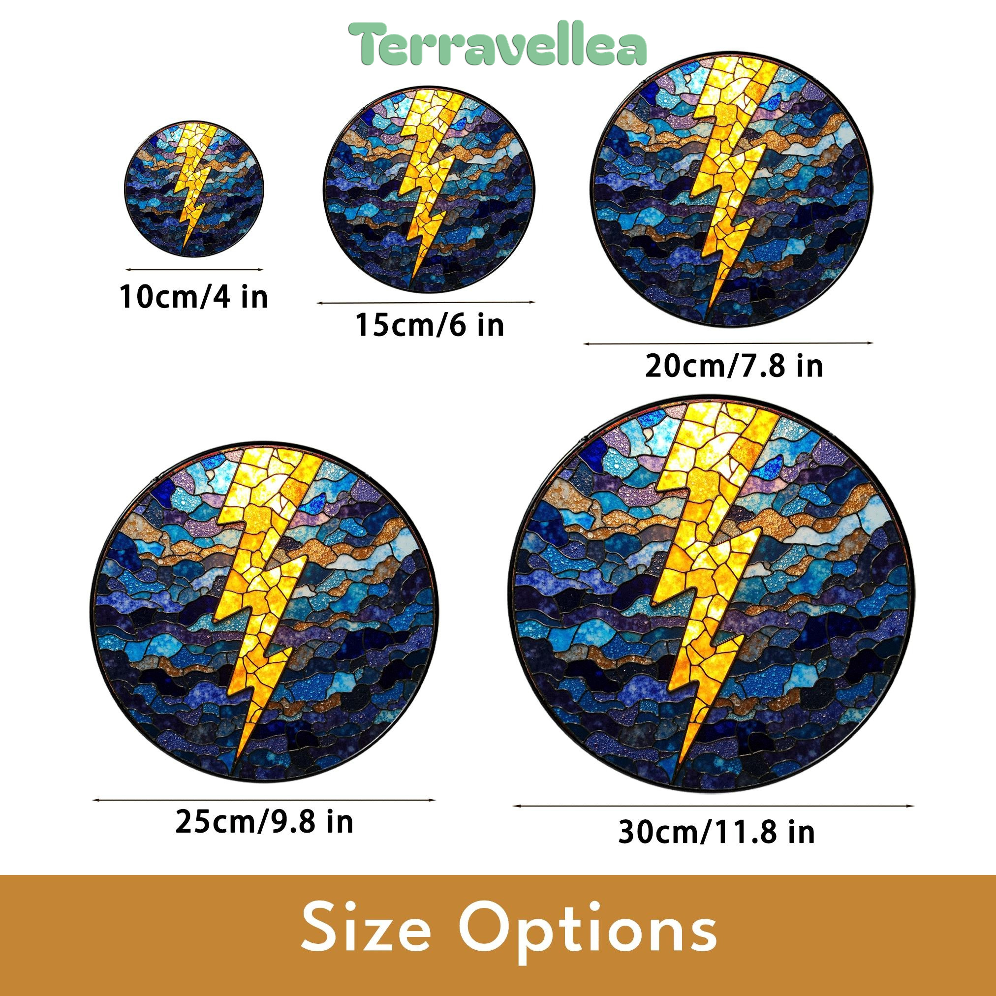 Lightning Bolt Stained Glass Suncatcher Window Hanging Gift for Storm Lovers - image 10