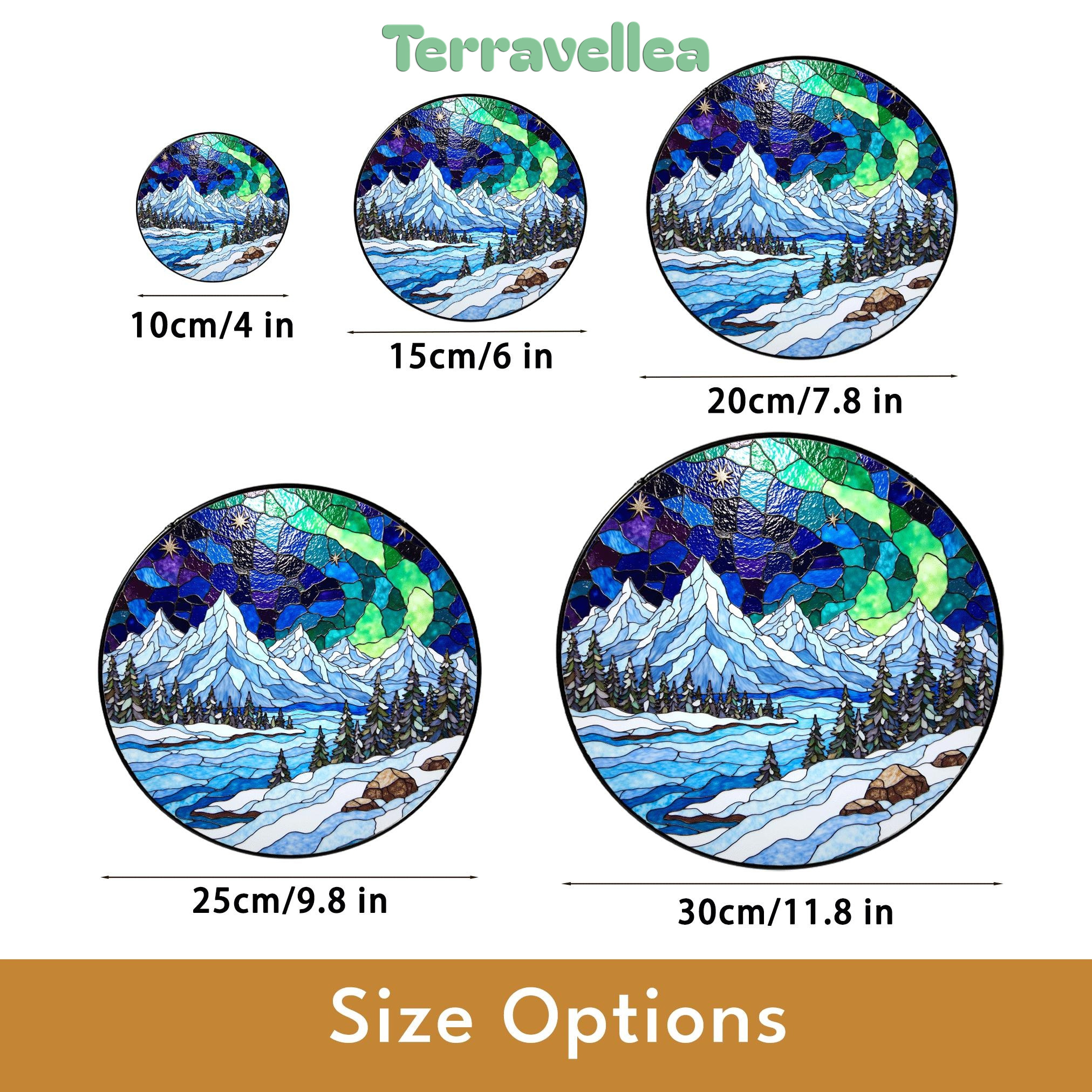 Mountain Landscape Suncatcher Stained Glass Window Hanging Gift for Nature Lovers - image 10