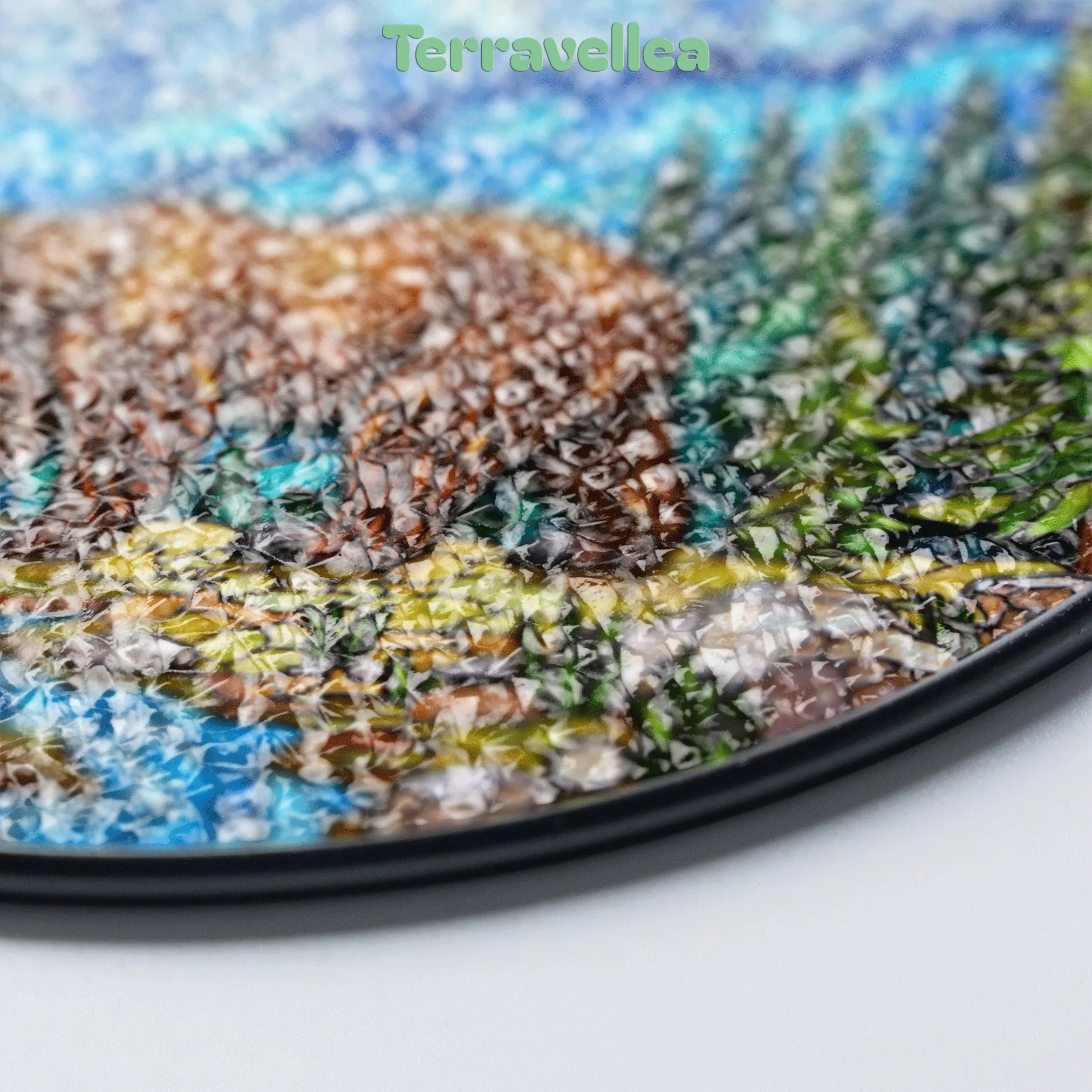 Stained Glass Bear in Mountains Suncatcher Nature Art Gift for Outdoors Lovers - image 8