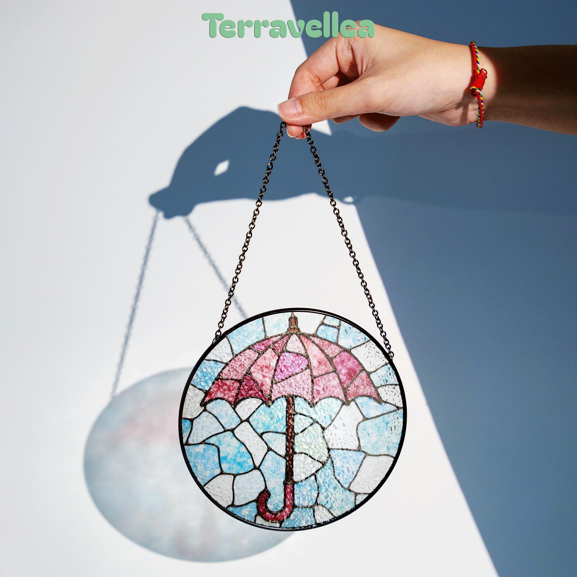Stained Glass Umbrella Suncatcher Window Hanging Gift for Mom Friend - image 4