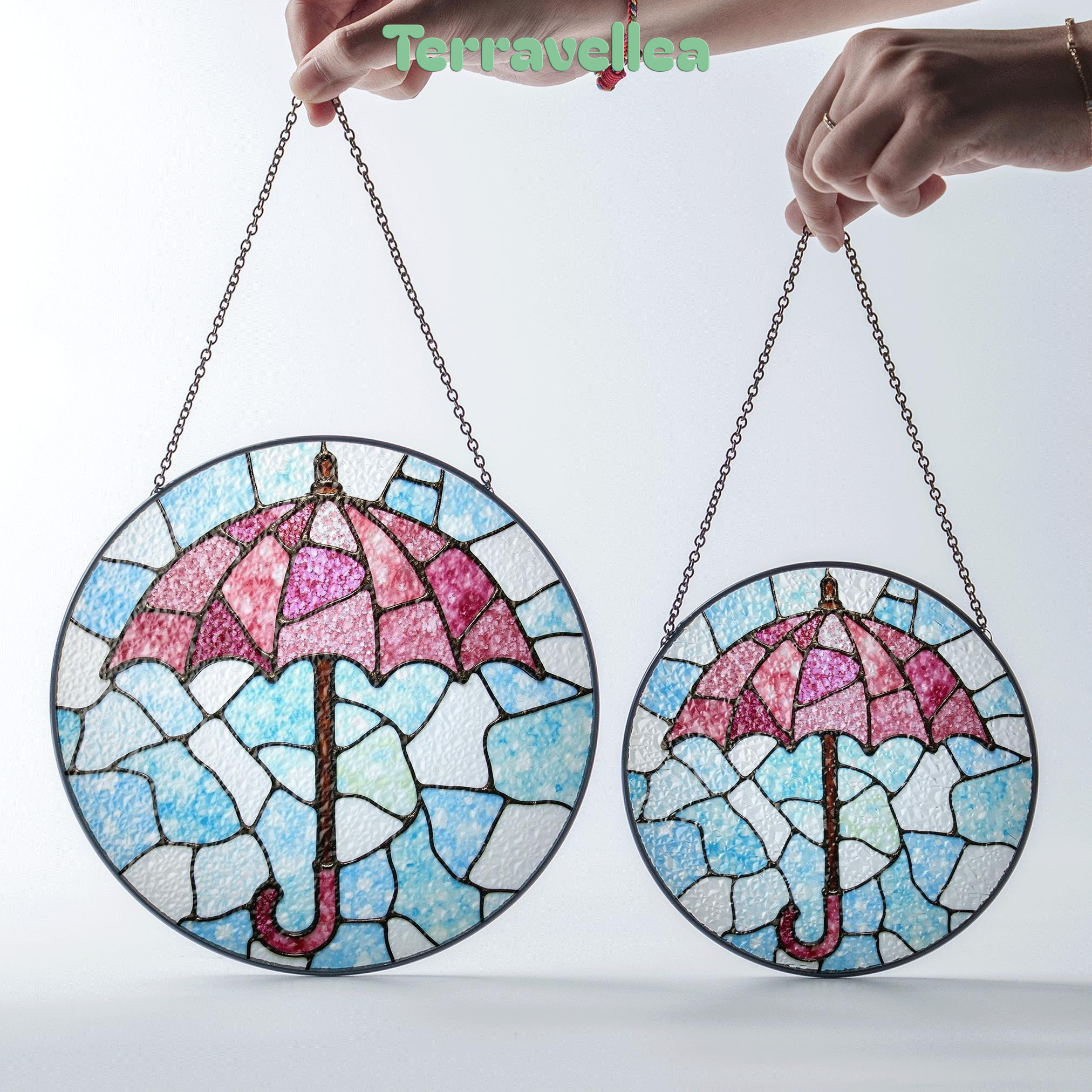 Stained Glass Umbrella Suncatcher Window Hanging Gift for Mom Friend - image 9