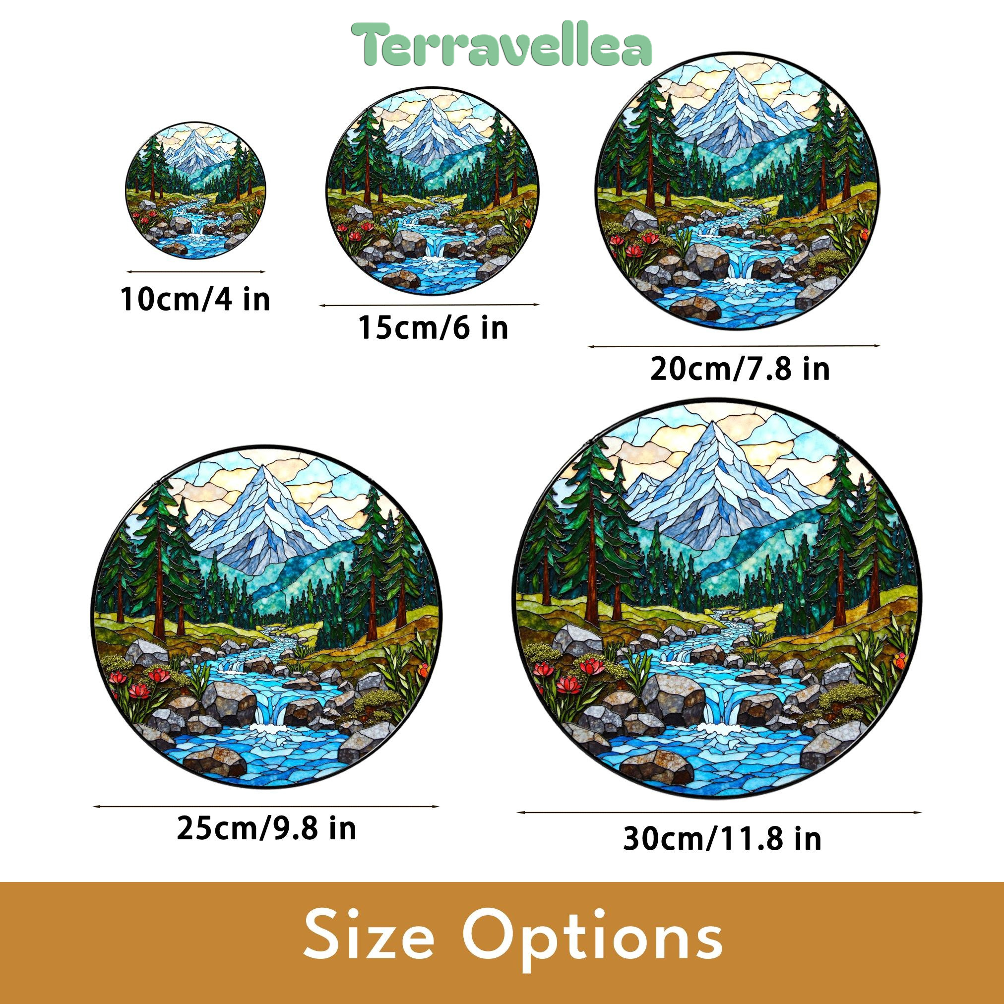 Suncatcher Mountain Forest Stream Landscape Gift for Mom Mothers Day Gift Christmas Gift - image 10