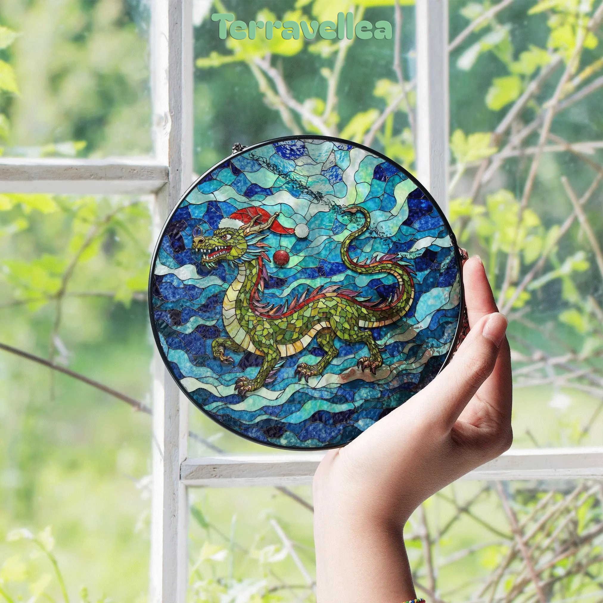 Suncatcher Stained Glass Dragon Design Christmas Gift for Mom Mothers Day Gift - image 4