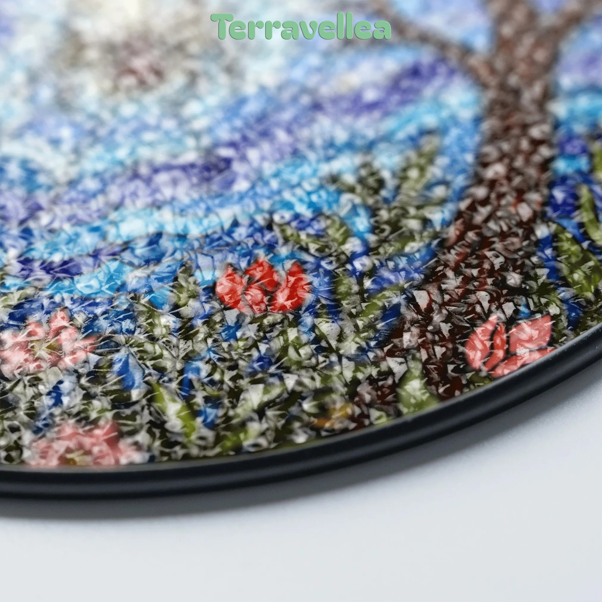 Suncatcher Stained Glass Spider Web Forest Flowers Gift for Mom Halloween Gift - image 8