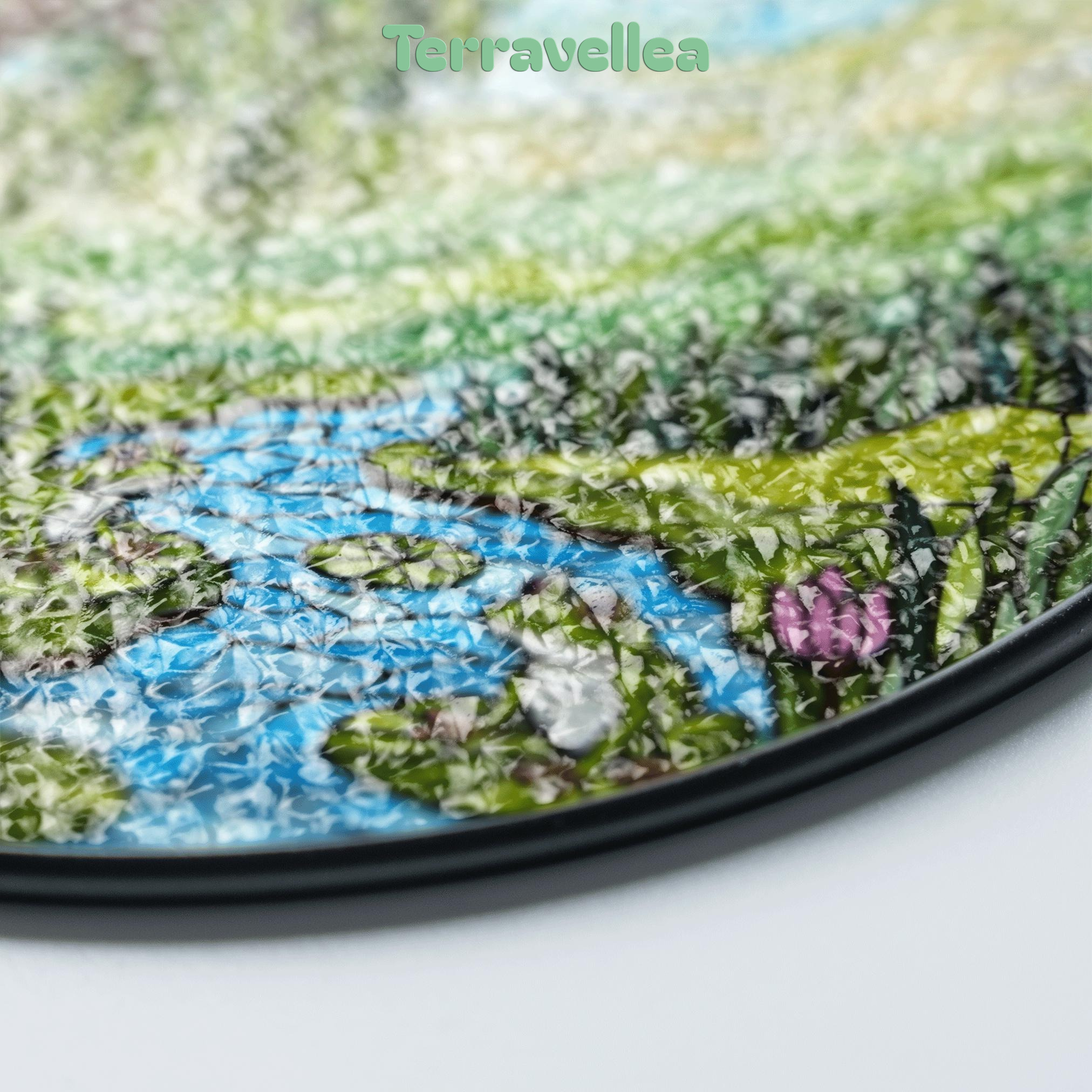 Suncatcher Stained Glass Willow Tree Pond Frogs Nature Scene Gift for Mom Mothers Day Gift - image 8