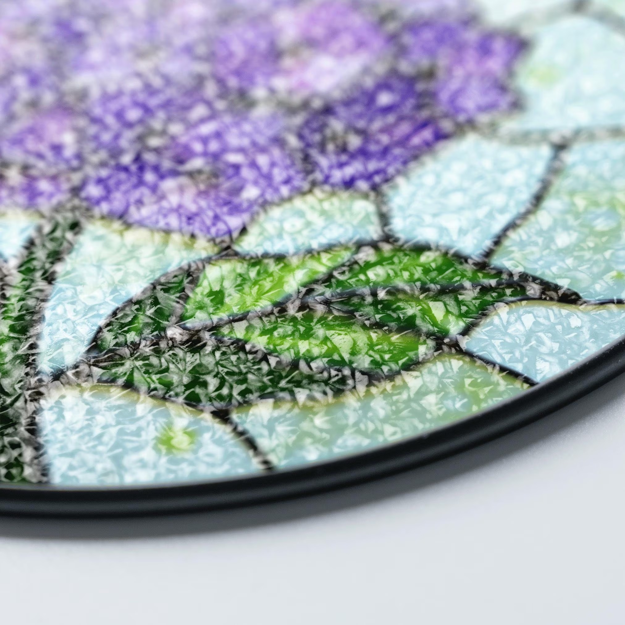 Purple Hydrangea Flower Stained Glass Suncatcher Window Decor Gift for Mom - image 7
