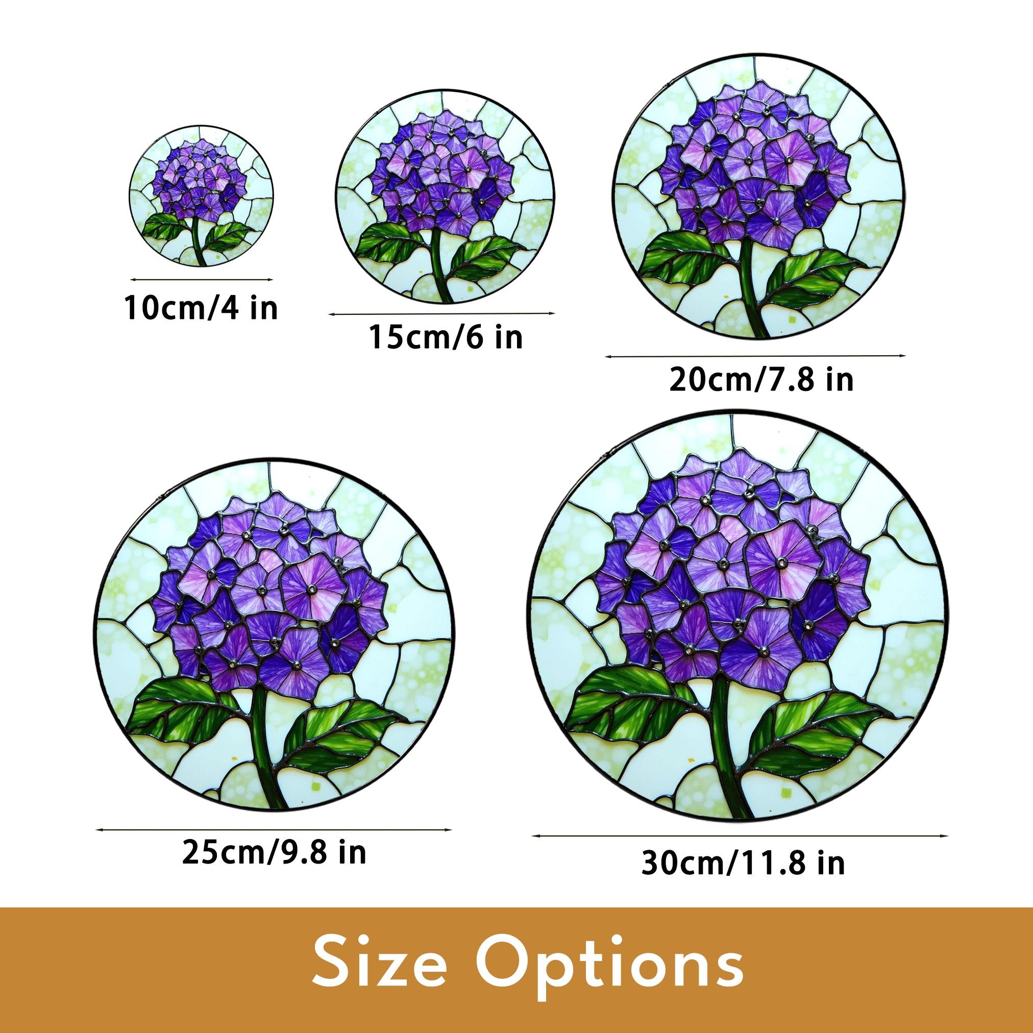 Purple Hydrangea Flower Stained Glass Suncatcher Window Decor Gift for Mom - image 9