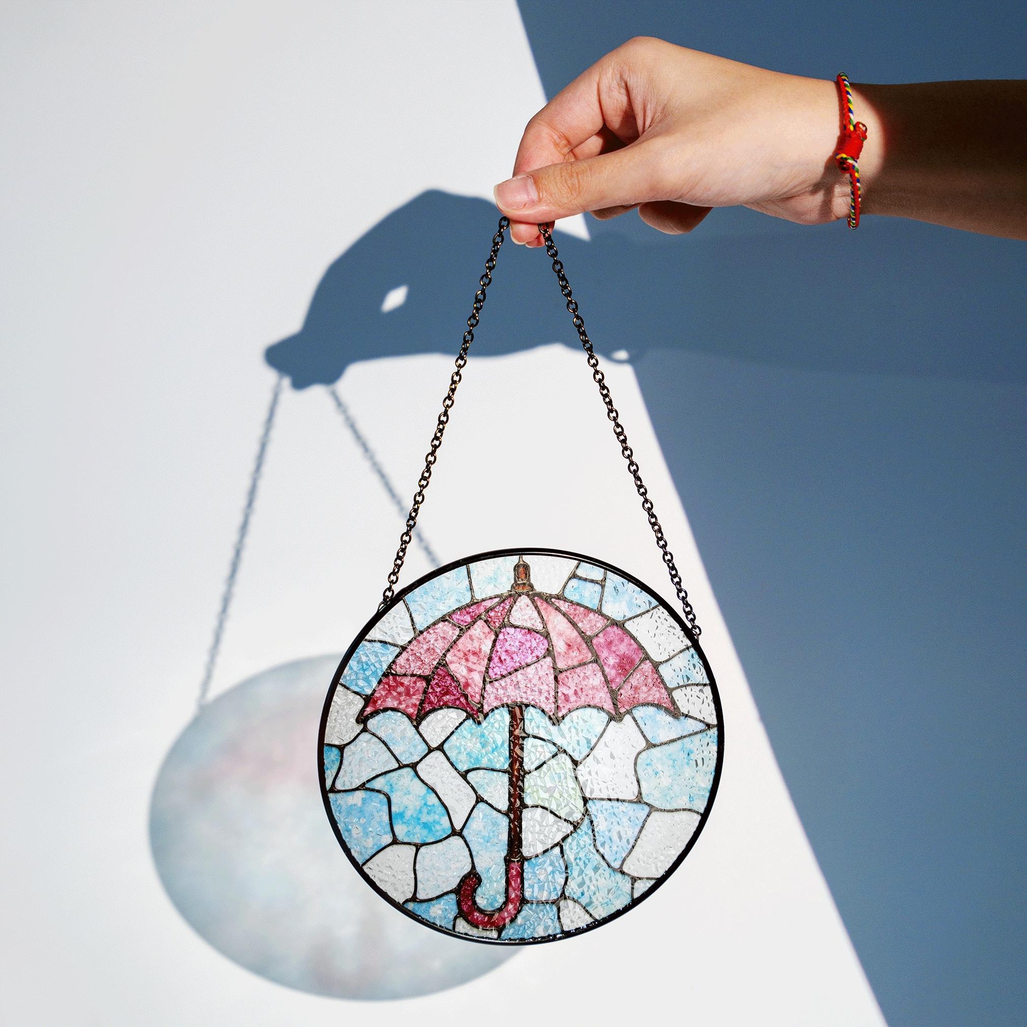 Stained Glass Umbrella Suncatcher Window Hanging Gift for Mom Friend - image 4