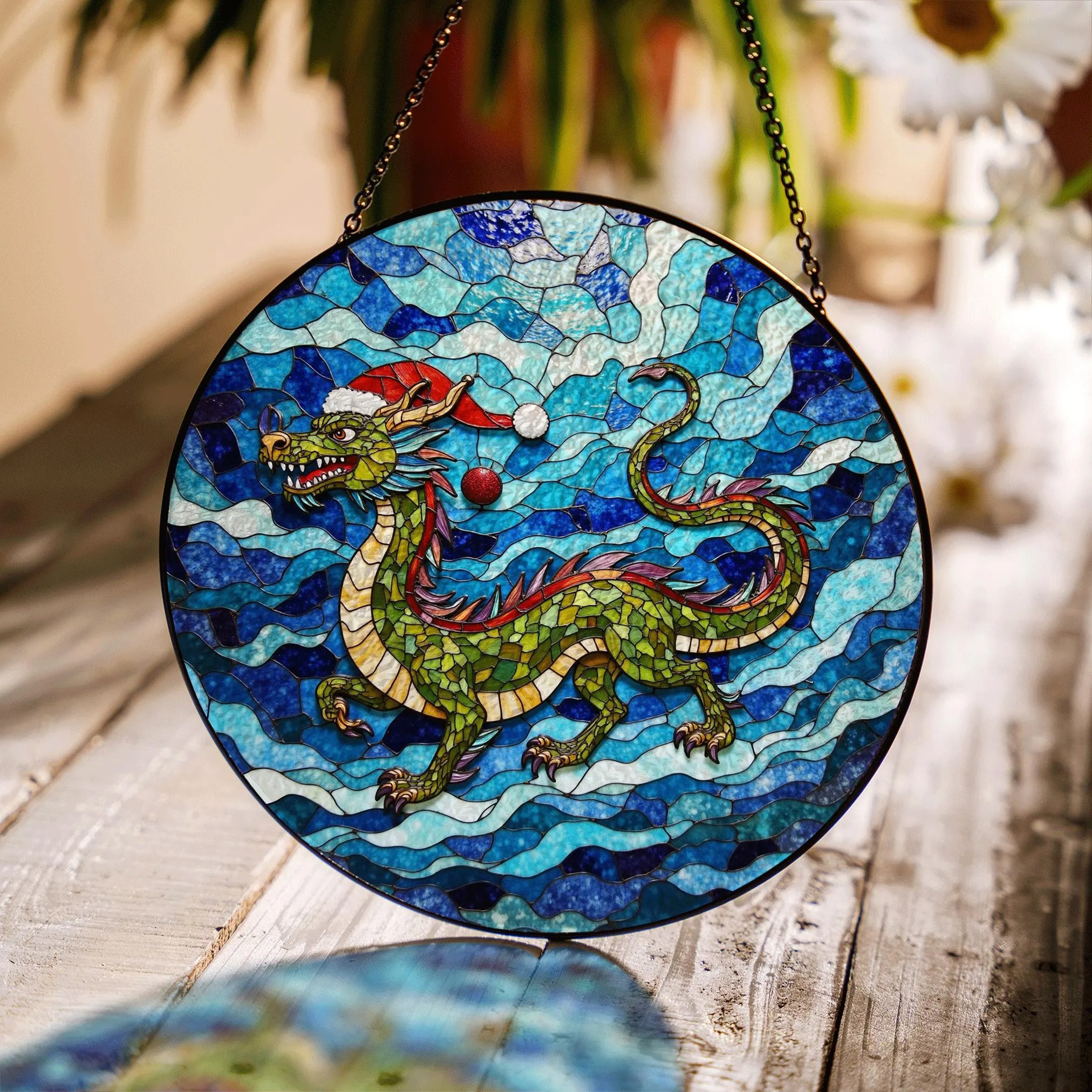 Suncatcher Stained Glass Dragon Design Christmas Gift for Mom Mothers Day Gift - image 1