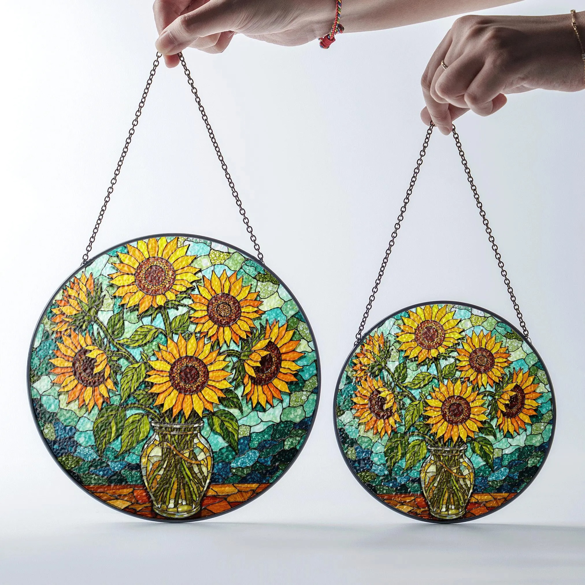Sunflower Stained Glass Suncatcher Window Hanging Gift for Mom Friend - image 7