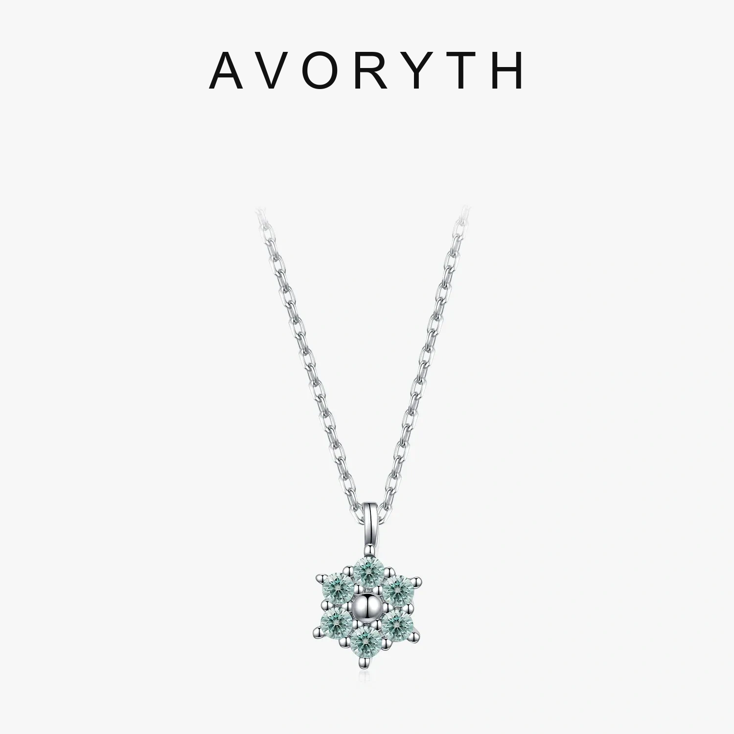 AVORYTH Celeste Green Snowflake Moissanite Necklace AVORYTH cover image