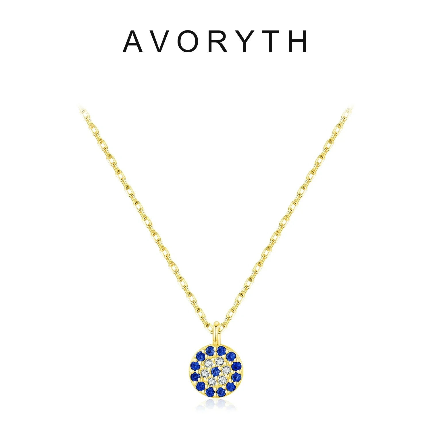 AVORYTH Estelle Blue Evil Eye Moissanite Necklace product image 5