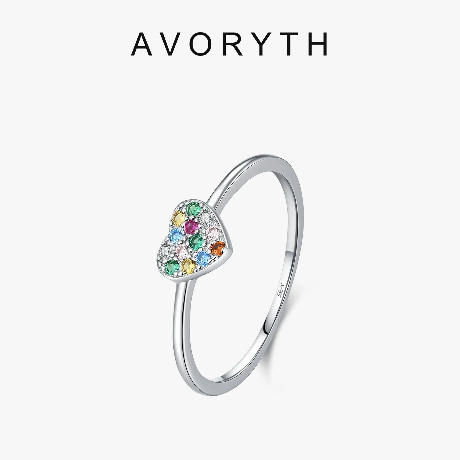 AVORYTH Lucienne Rainbow Heart Moissanite Ring product image 5
