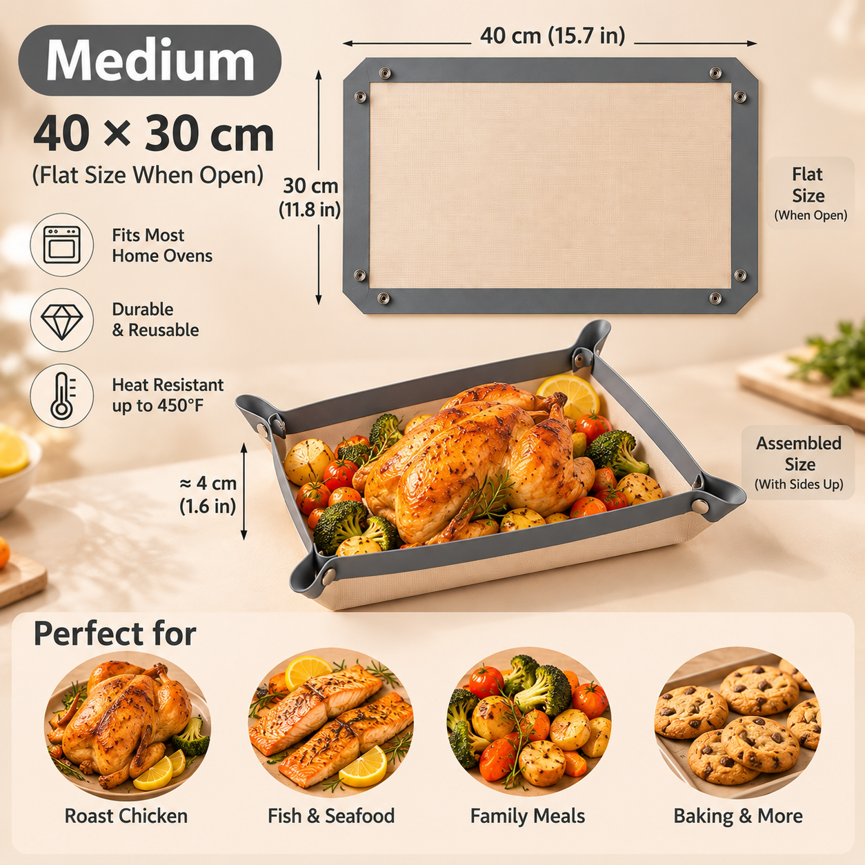 🔥 Last Day – 60% OFF Snap-On Silicone Baking Mat | Less Mess, Easy Cleanup