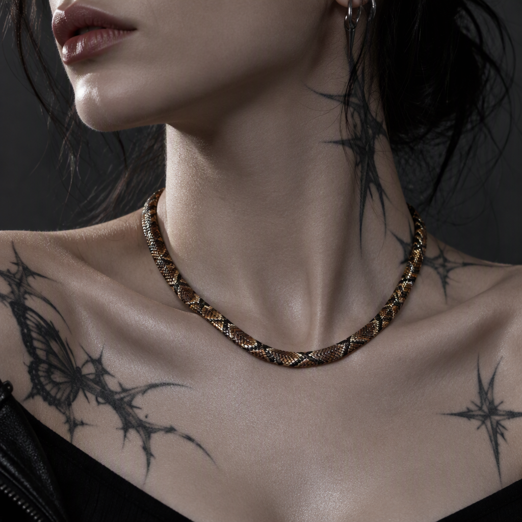 Serpent Pattern Statement Necklace view 2