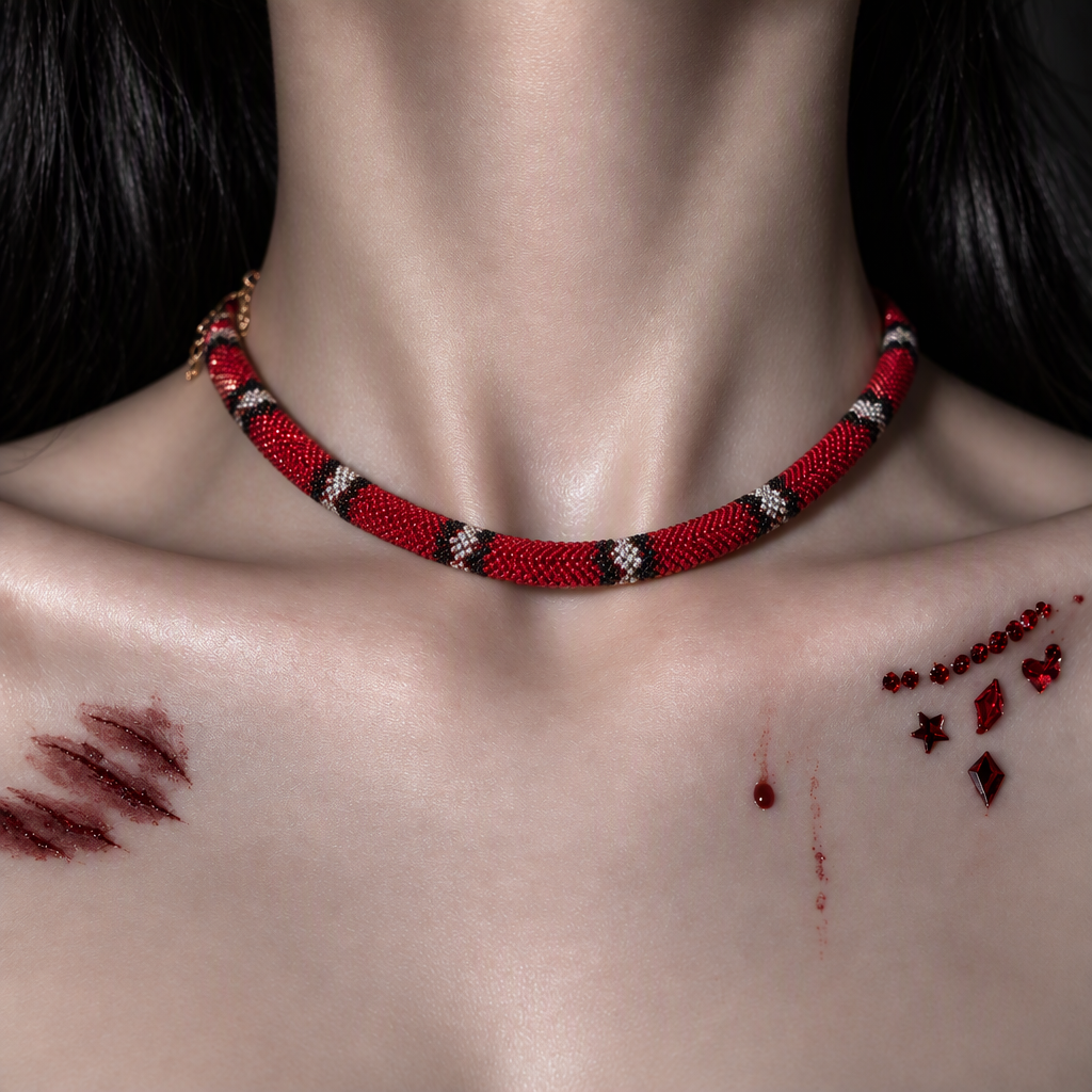 Serpent Pattern Statement Necklace view 6