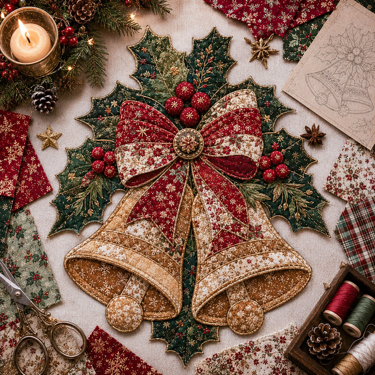 🔥LAST DAY 55% OFF - 🎄🎅Christmas Patchwork Fabric DIY Decor Kit