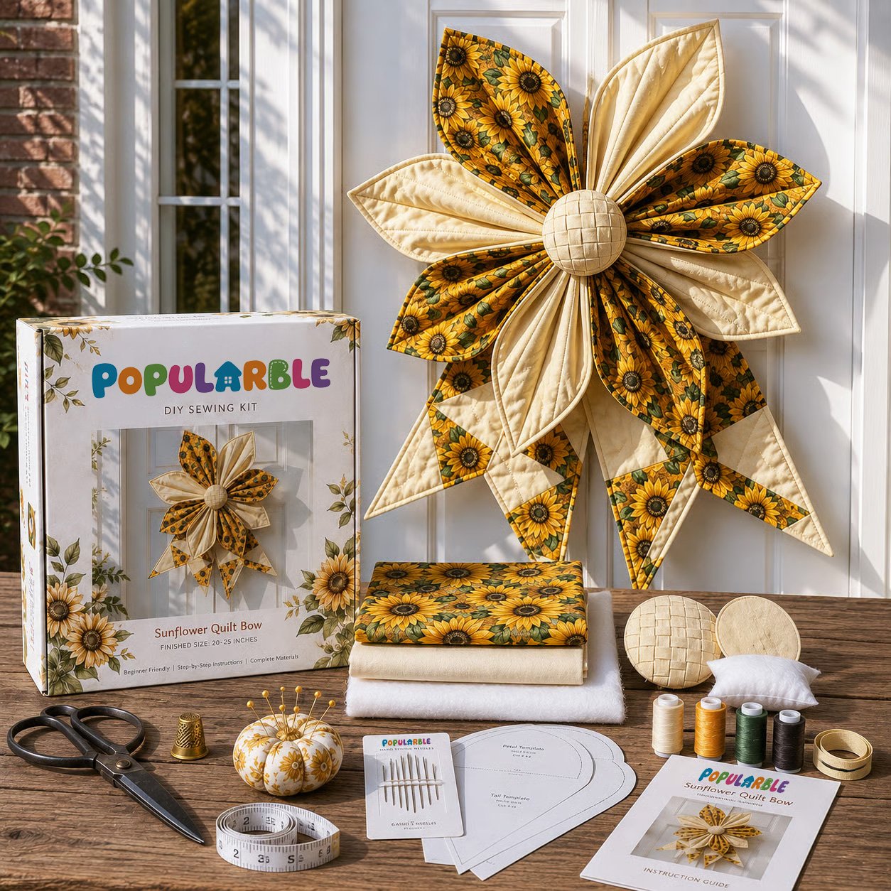 ✨Last Day 55% OFF- Large Patchwork Bow Sewing Kit (Beginner-Friendly)