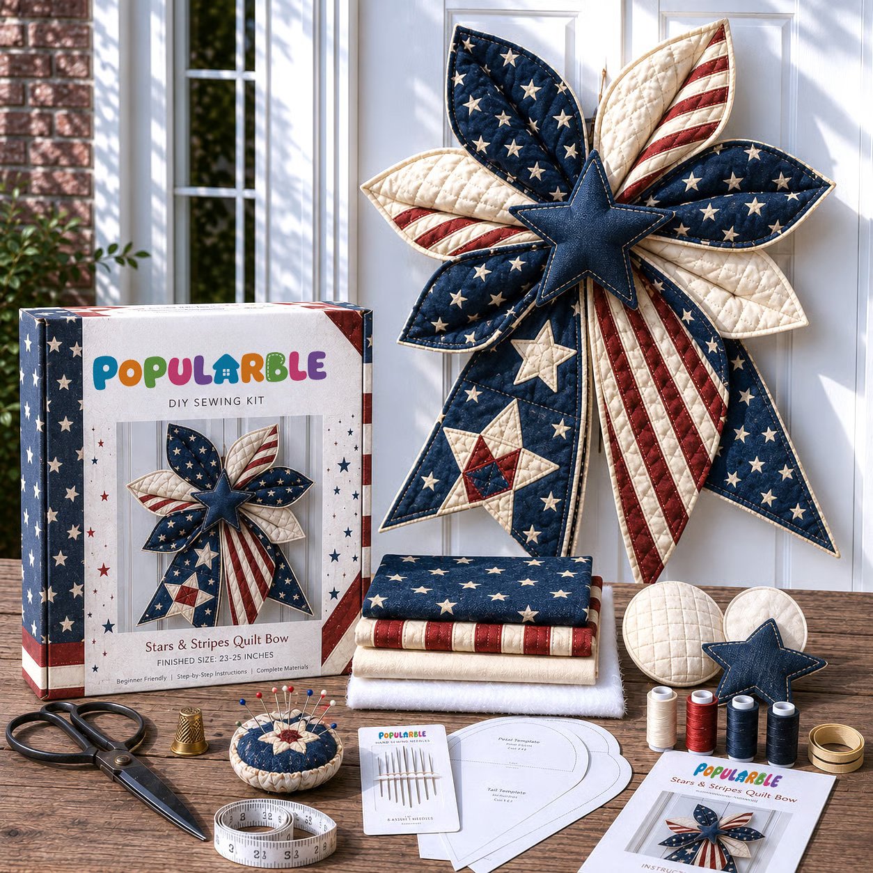 ✨Last Day 55% OFF- Large Patchwork Bow Sewing Kit (Beginner-Friendly)