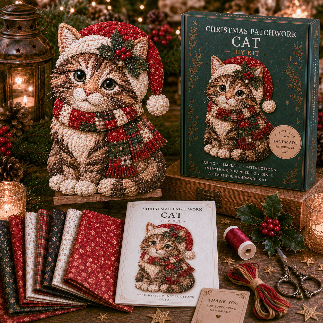 🔥LAST DAY 55% OFF - 🎄🎅Christmas Patchwork Fabric DIY Decor Kit
