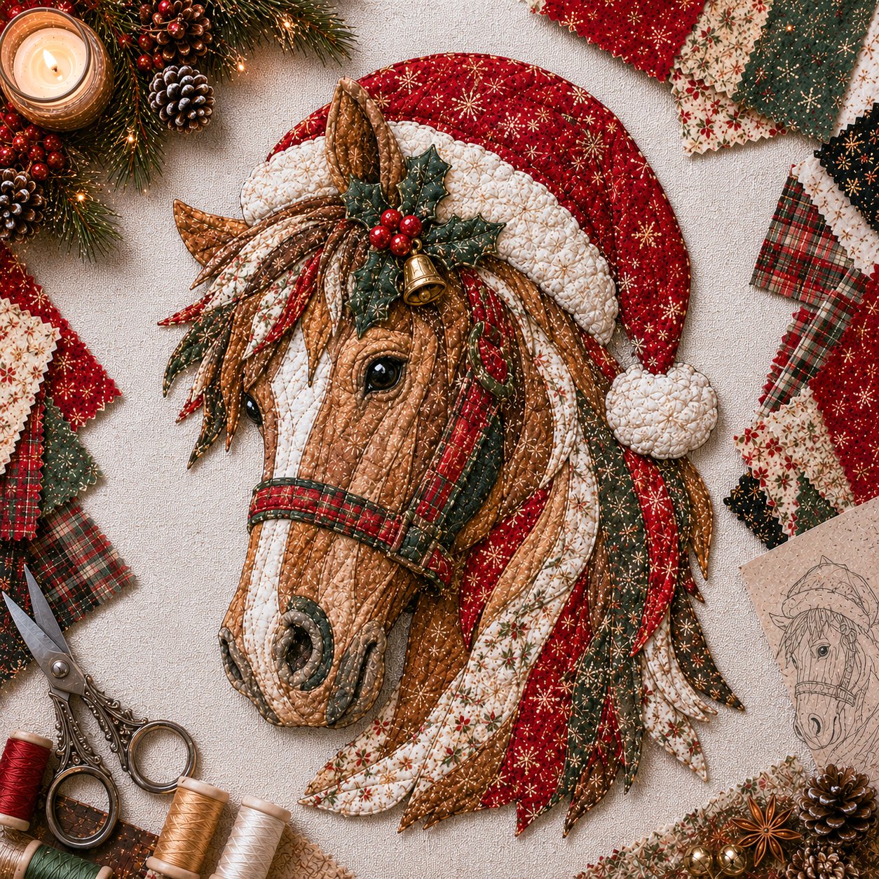 🔥LAST DAY 55% OFF - 🎄🎅Christmas Patchwork Fabric DIY Decor Kit