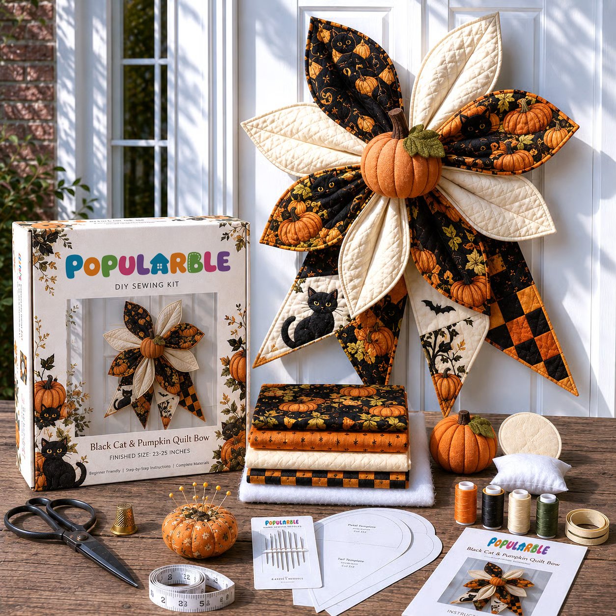 ✨Last Day 55% OFF- Large Patchwork Bow Sewing Kit (Beginner-Friendly)