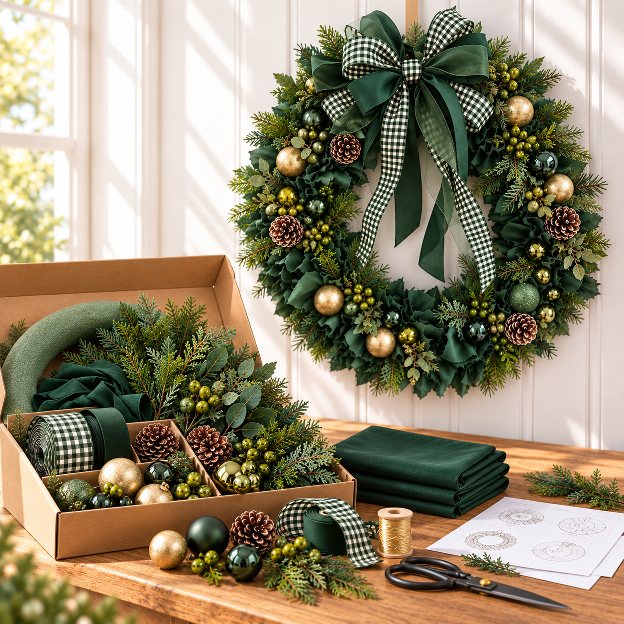 DIY Burgundy Christmas Wreath Kit — Make Your Door Feel Like Christmas