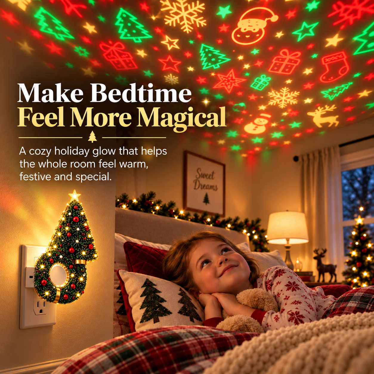 🎄 Christmas Tree Projector Night Light