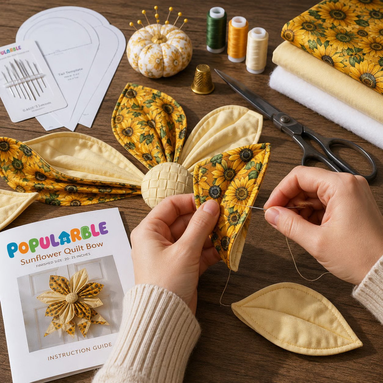 ✨Last Day 55% OFF- Large Patchwork Bow Sewing Kit (Beginner-Friendly)