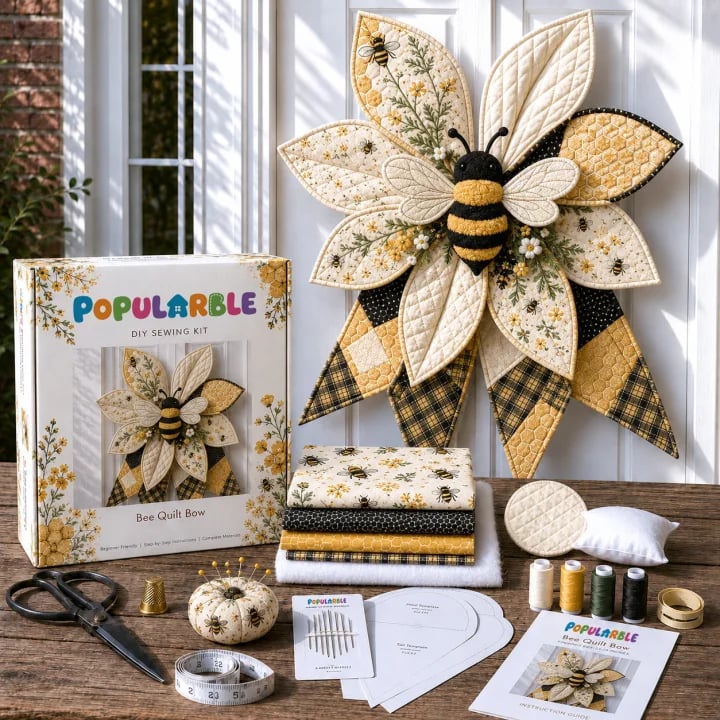 ✨Last Day 55% OFF- Large Patchwork Bow Sewing Kit (Beginner-Friendly)