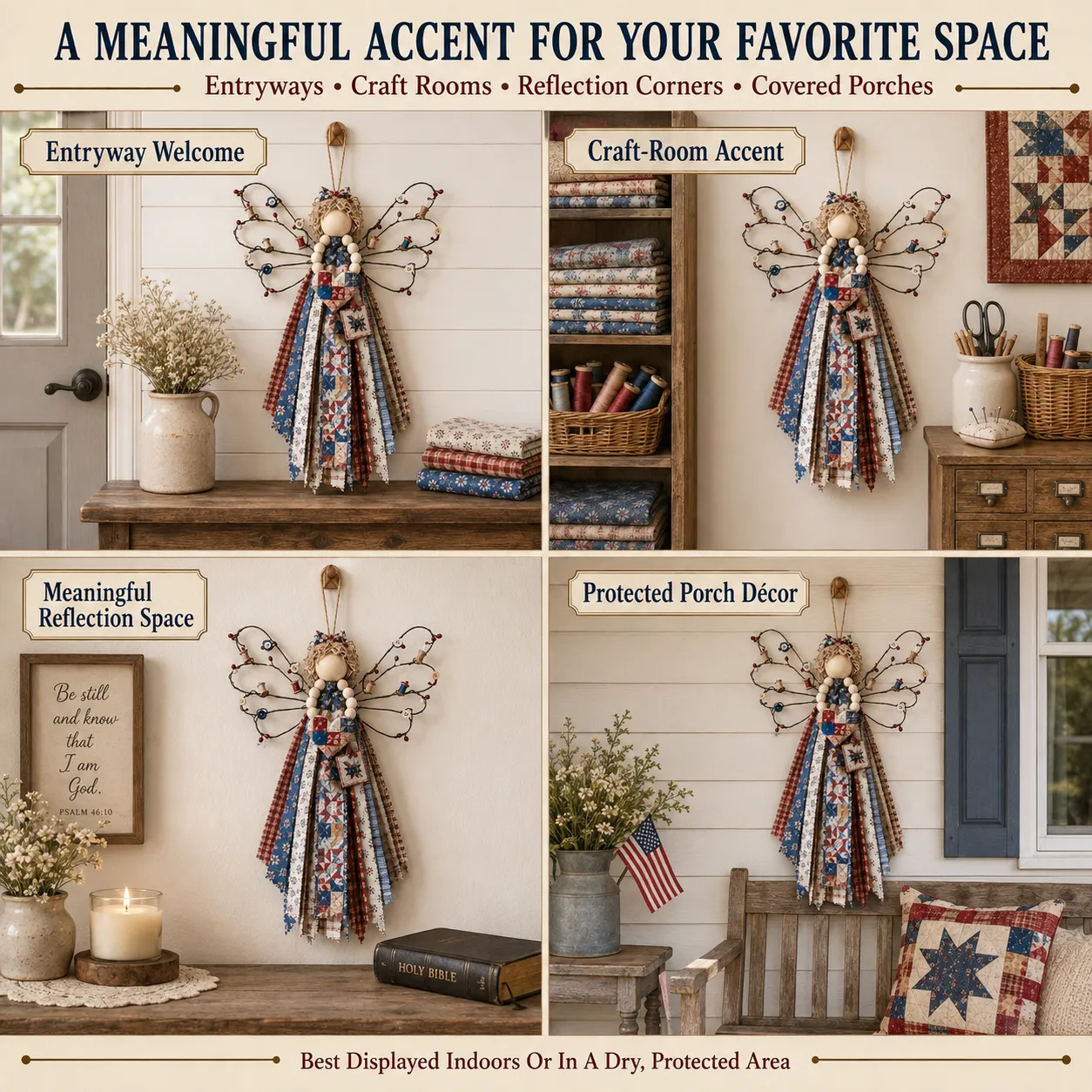 🔥LAST DAY 55% OFF - 🪽 Angel Fabric Hanging DIY Kit - Stitch a Little Blessing That Stays Forever