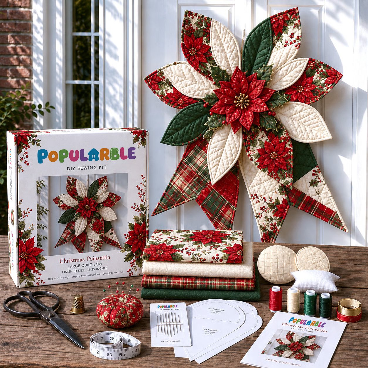 ✨Last Day 55% OFF- Large Patchwork Bow Sewing Kit (Beginner-Friendly)