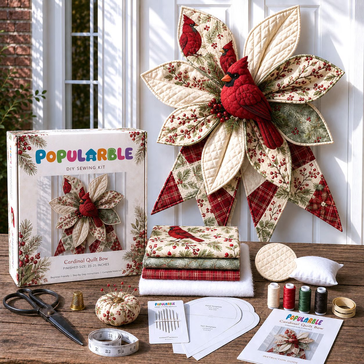 ✨Last Day 55% OFF- Large Patchwork Bow Sewing Kit (Beginner-Friendly)