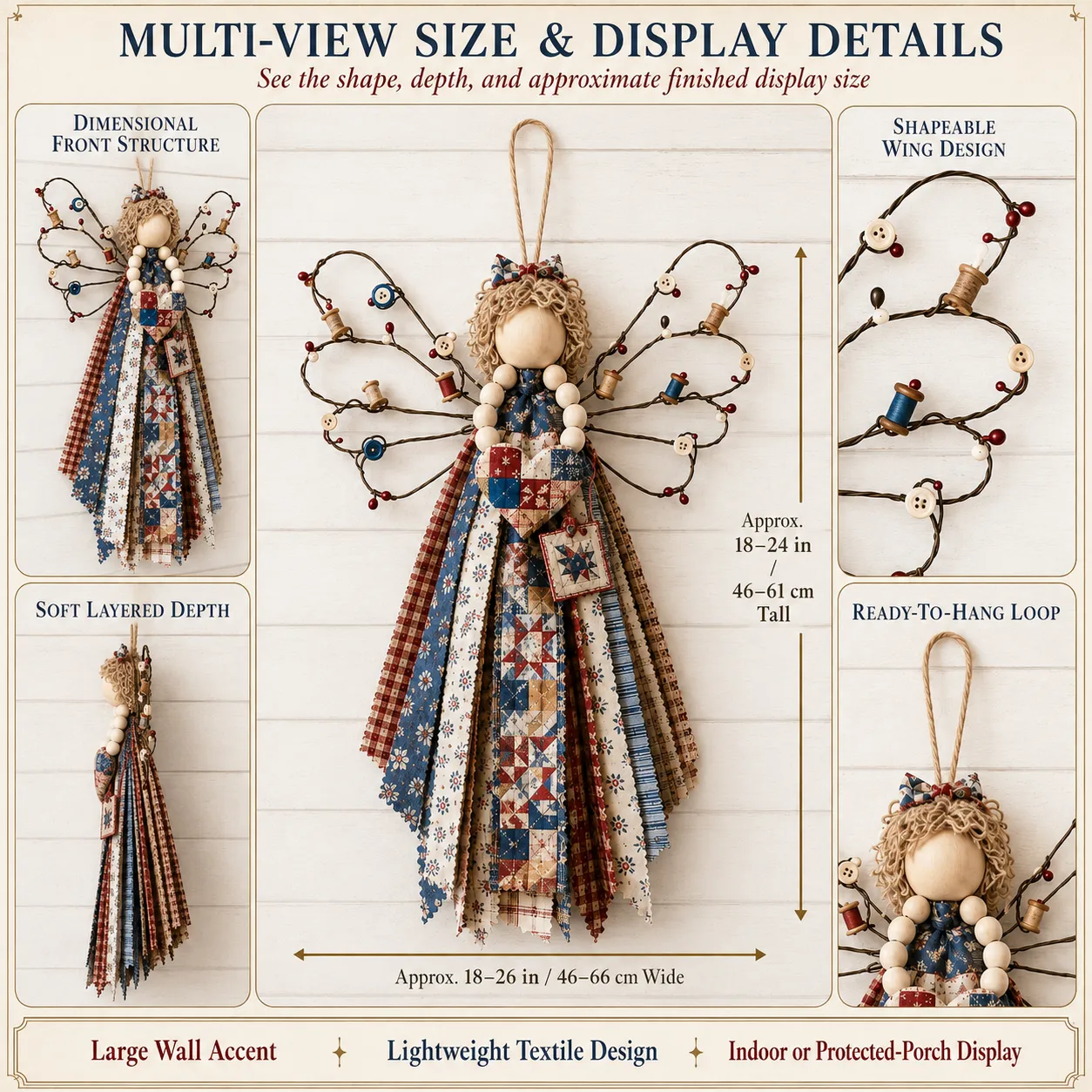 🔥LAST DAY 55% OFF - 🪽 Angel Fabric Hanging DIY Kit - Stitch a Little Blessing That Stays Forever