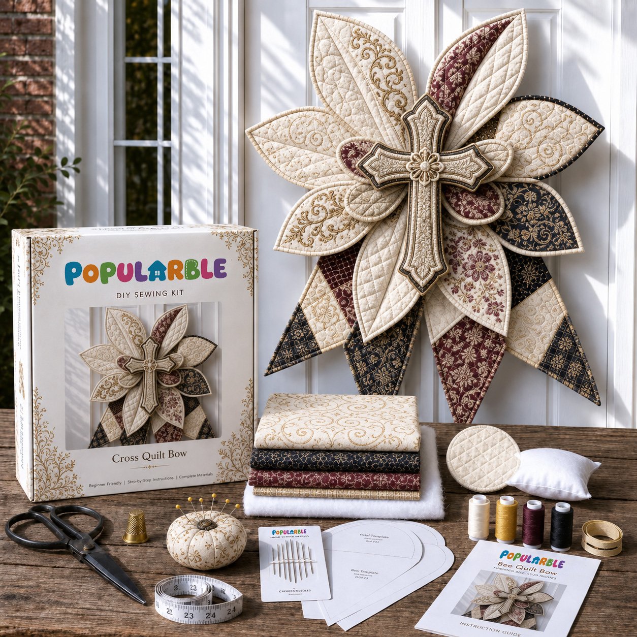 ✨Last Day 55% OFF- Large Patchwork Bow Sewing Kit (Beginner-Friendly)