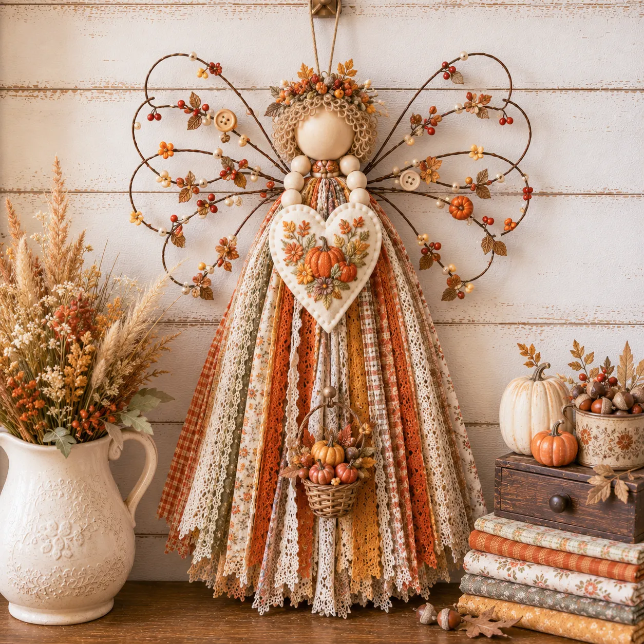 🔥LAST DAY 55% OFF - 🪽 Angel Fabric Hanging DIY Kit - Stitch a Little Blessing That Stays Forever