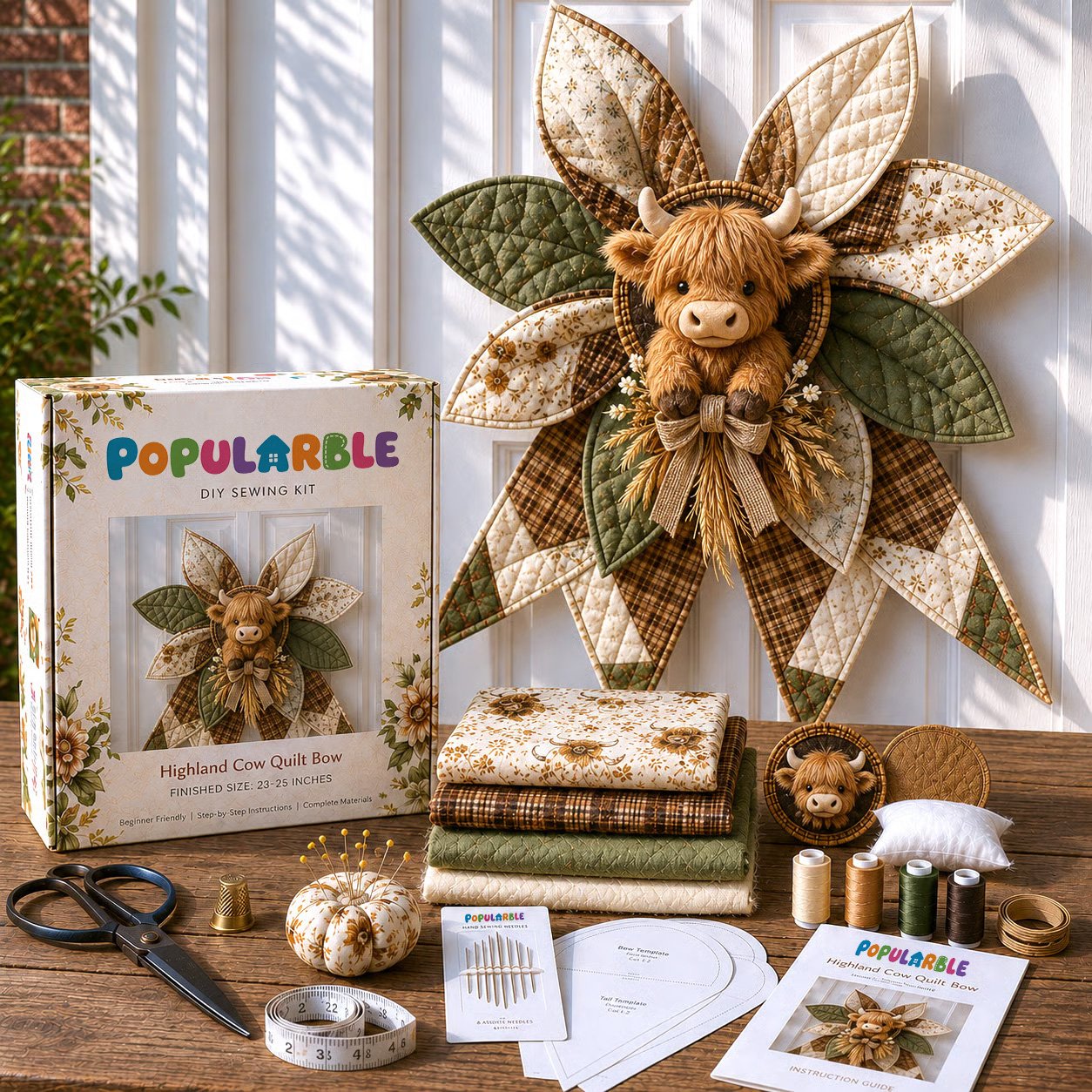 ✨Last Day 55% OFF- Large Patchwork Bow Sewing Kit (Beginner-Friendly)