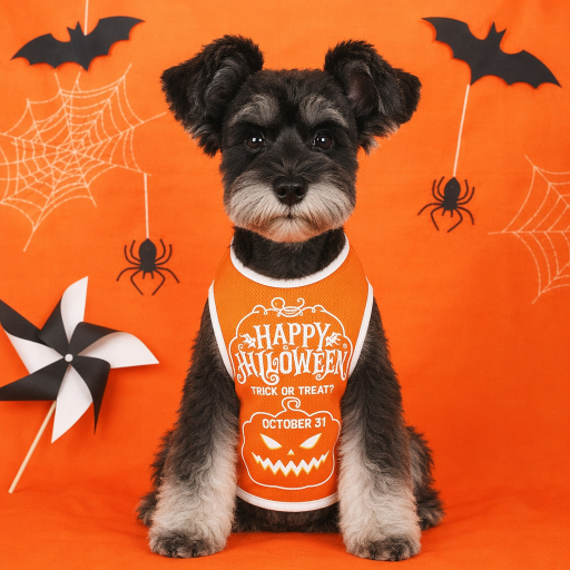Heeipaw Halloween Pumpkin Dog Costume Vest – Cute Printed Pet Shirt, Sleeveless Dog Clothes for Small Dogs