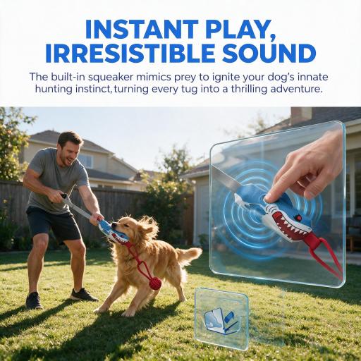 Heeipaw Squeaky Tug Rope Toy – Interactive Chew & Training Toy For Happy, Healthy Dogs