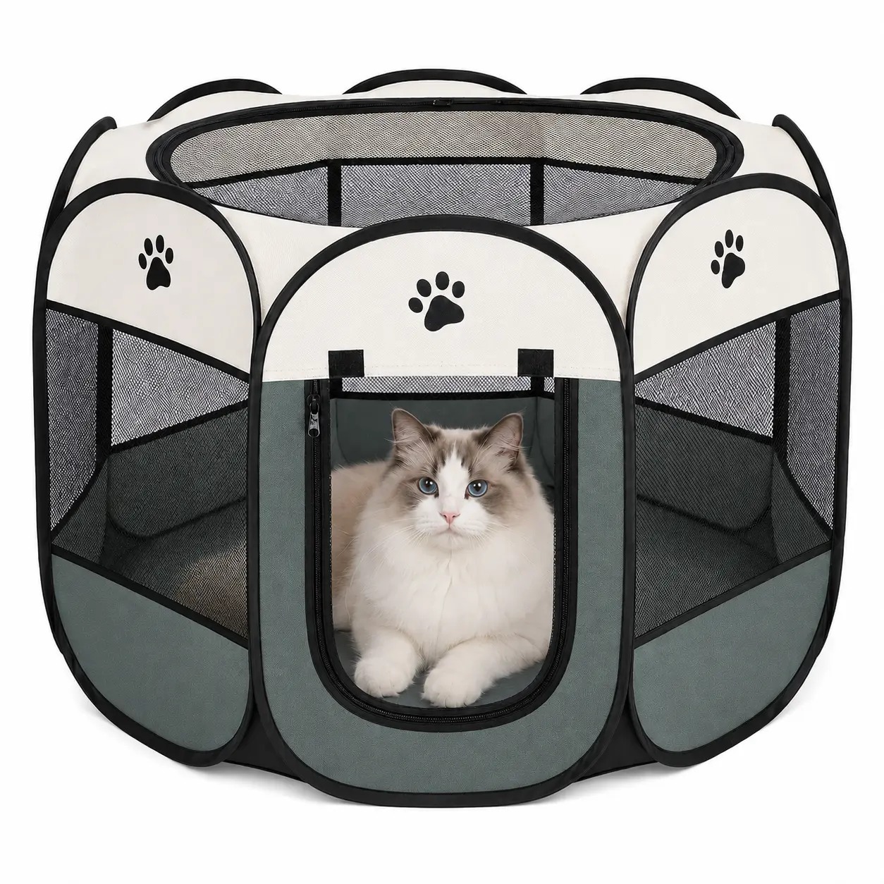 Heeipaw Dog Cat Playpen, Puppy Pet Playpen Indoor for Small Dogs Tent Crates Cage Outdoor