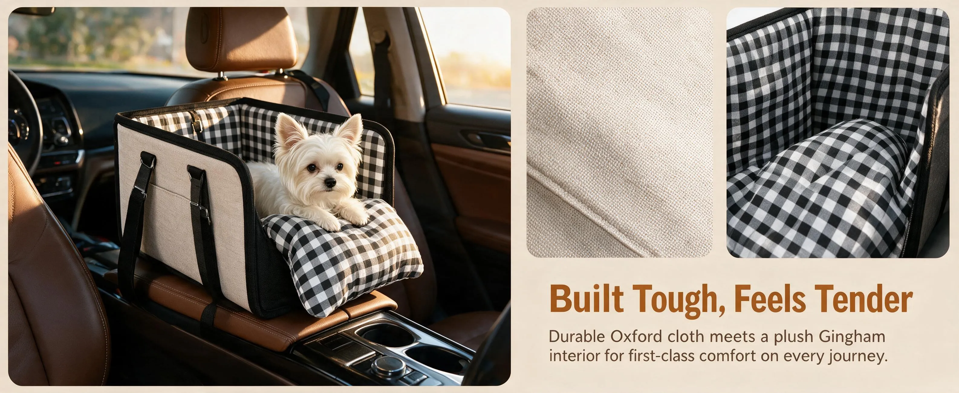 Secure dog car seat tether