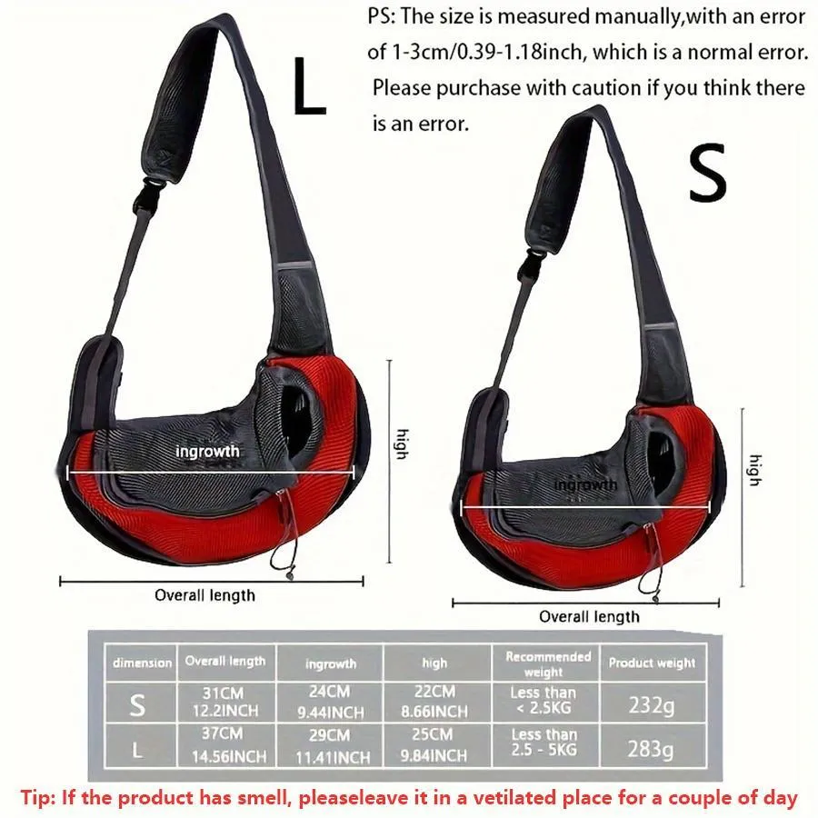 Portable pet sling shoulder bag carrier