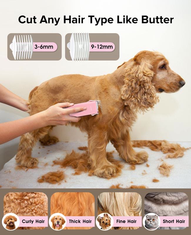 Heeipaw Professional Pet Grooming Clipper, Low Noise Waterproof Dog & Cat Hair Trimmer, Electric Shaver for Home Grooming - image 8