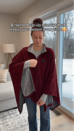 Heated wearable blanket animated demonstration