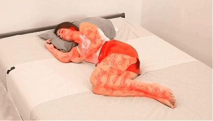 Illustration of nighttime leg discomfort
