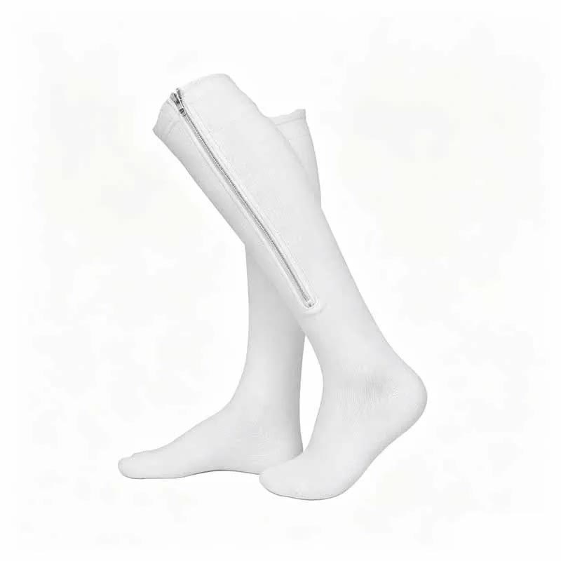 Easy-On Zipper Compression Socks – Comfortable Everyday Support - White - XXL (195-250 lbs+) - Classic - image 13