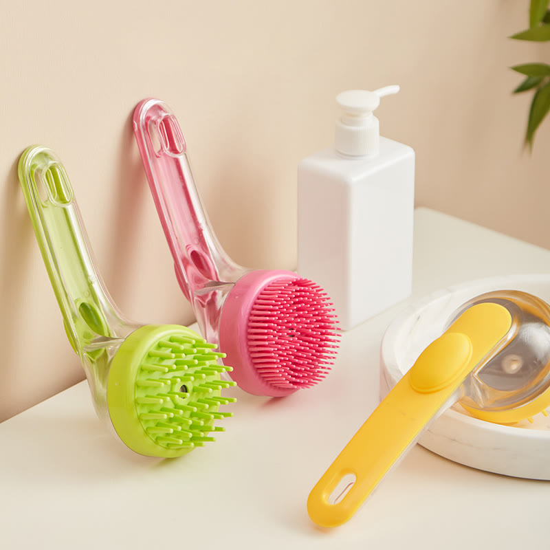 Heeipaw 2-in-1 Pet Bath Brush with Soap Dispenser – Dog & Cat Grooming Brush for Bathing, Massage & Hair Cleaning
