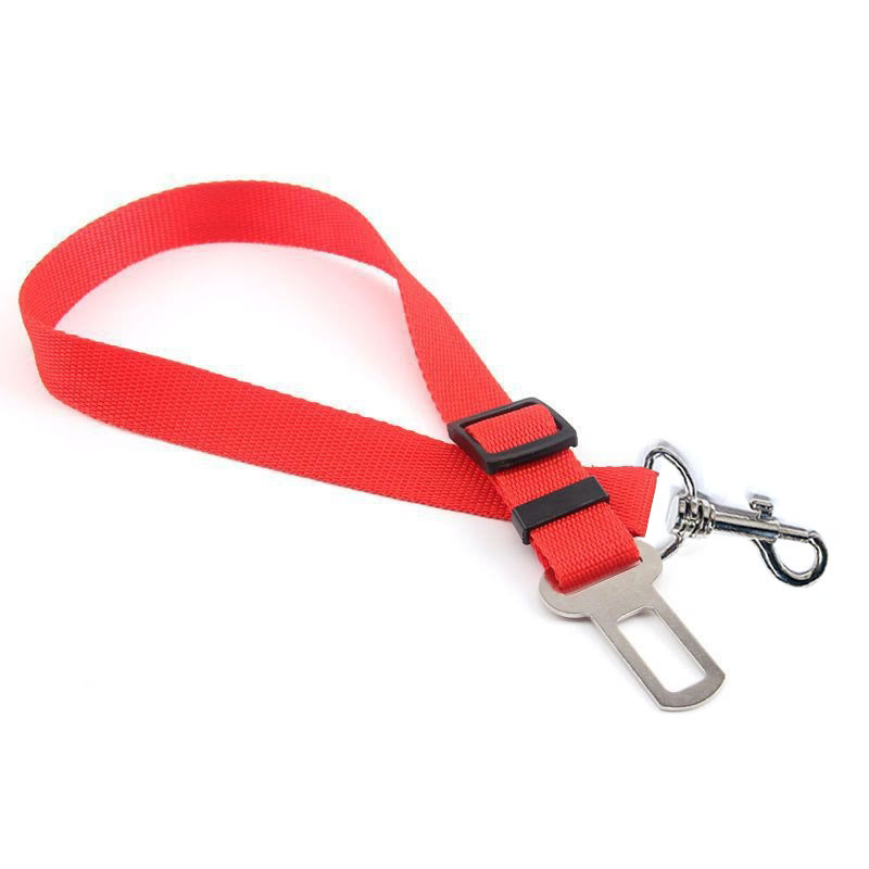  Heeipaw Dog Car Safety Belt with Adjustable Leash - Red - 2.5cm Wide - image 3