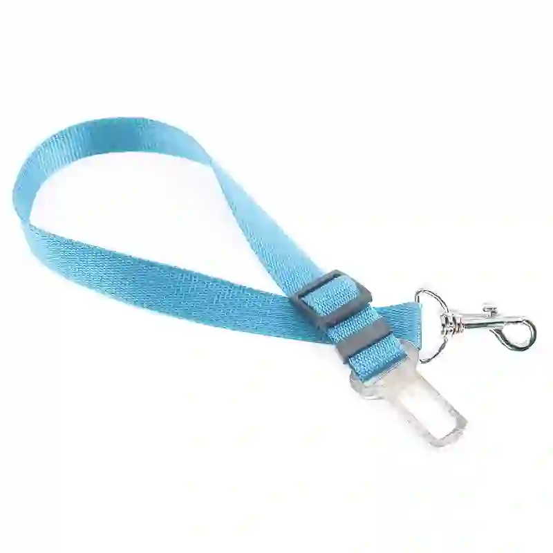  Heeipaw Dog Car Safety Belt with Adjustable Leash - Light Blue - 2.5cm Wide - image 6