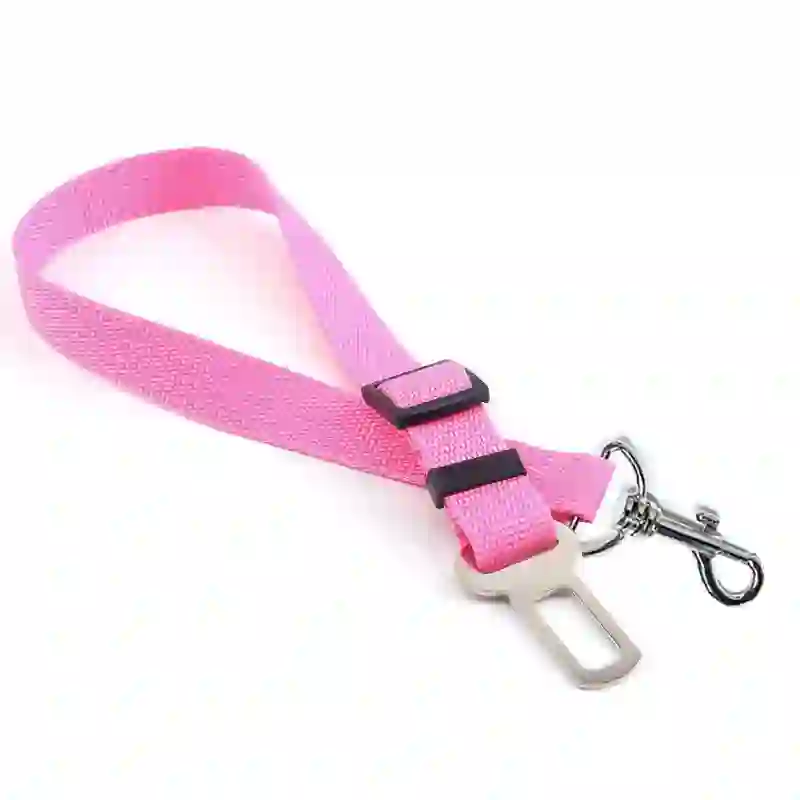  Heeipaw Dog Car Safety Belt with Adjustable Leash - Pink - 2.5cm Wide - image 5